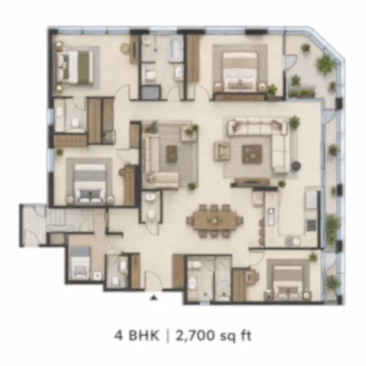 Brigade Banashankari 4 BHK 2,700 sq ft floor plan
